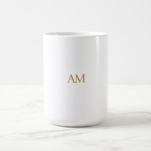 Mug Monogramme couleur or Initiales Calligraphie Pro