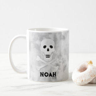 Mug Monogramme Crâne et os croisés Halloween Musique
