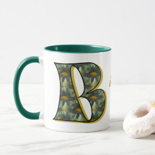 Mug Monogramme Daisy Initiale B Personnalisé