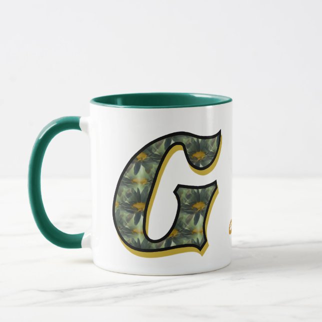 Mug Monogramme Daisy Initiale G Personnalisé (Gauche)