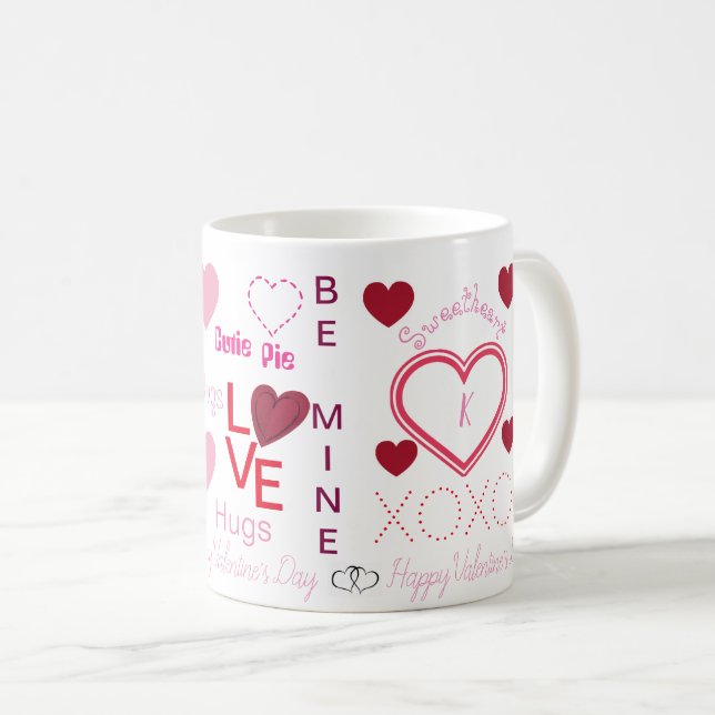 Mug Monogramme d'amour (Devant droit)