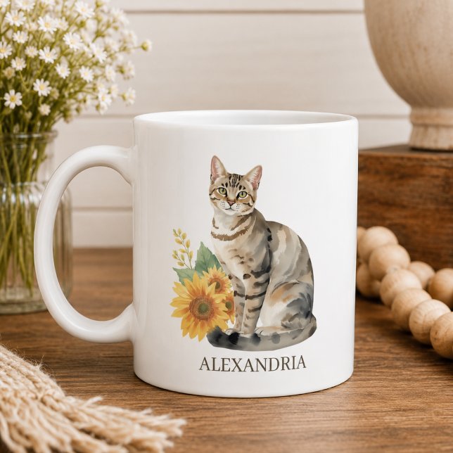 Mug Monogramme de chat tigré (Créateur téléchargé)