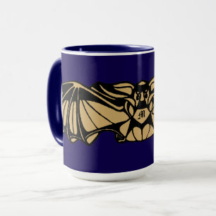Mug Monogramme de chauve-souris gothique Art nouveau d