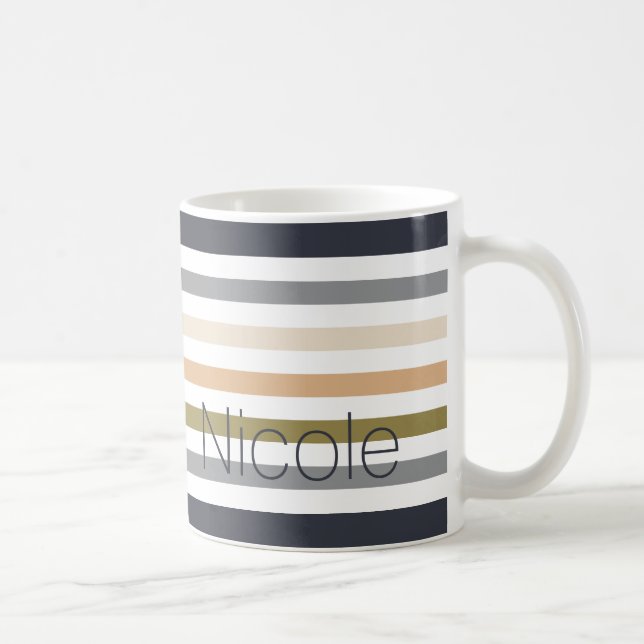 Mug monogramme de couleurs pastel moderne et fin (Droite)