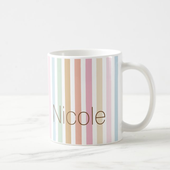 Mug monogramme de couleurs pastel moderne et fin (Droite)