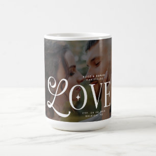 Mug Monogramme de couple de photo de mariage personnal