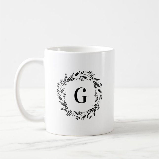 Mug Monogramme de couronne rustique (Gauche)