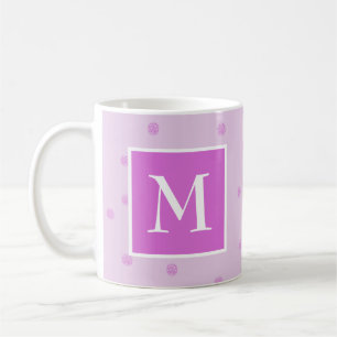 Mug Monogramme de fille Motif à points roses