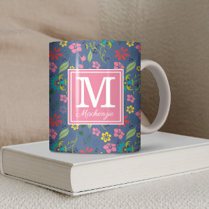 Mug Monogramme de fleurs de Bohême