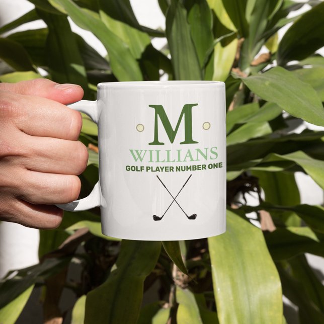 Mug Monogramme de golf moderne (Créateur téléchargé)
