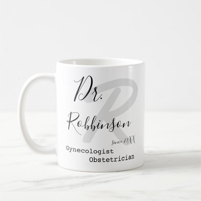 Mug Monogramme de gynécologue obstétricien sur mesure (Gauche)