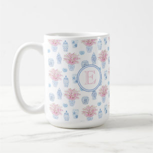 Mug Monogramme De Jar À Gingembre Rose Et Bleu Féminin