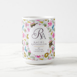 Mug Monogramme de jardinier gris