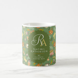 Mug Monogramme de jardinier vert