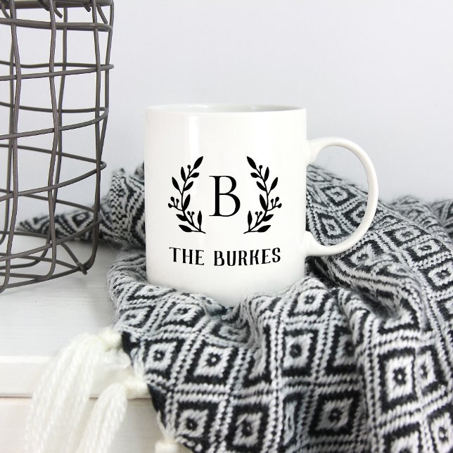 Mug Monogramme de la famille de la branche rustique (Créateur téléchargé)