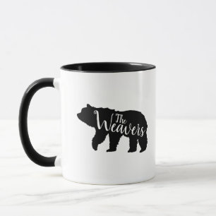 Mug Monogramme de la famille des ours rustiques
