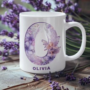 Mug Monogramme de la fée Lilac personnalisée O