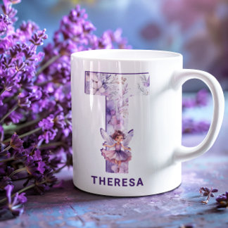 Mug Monogramme de la fée Lilac personnalisée T
