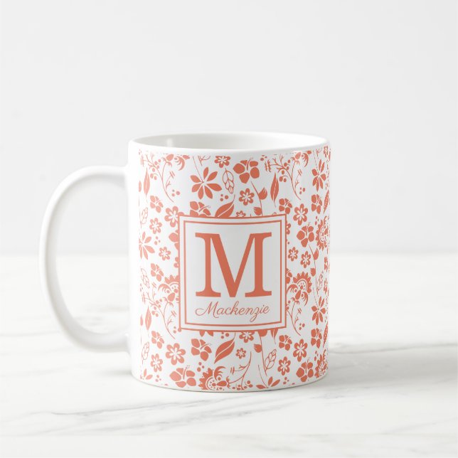 Mug Monogramme de la pêche de corail (Gauche)