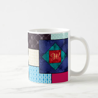 Mug Monogramme de la surface composée en patchwork
