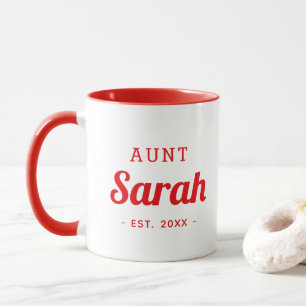 Mug monogramme de la tante personnalisée