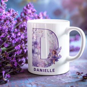 Mug Monogramme de laiton Lilac personnalisé D