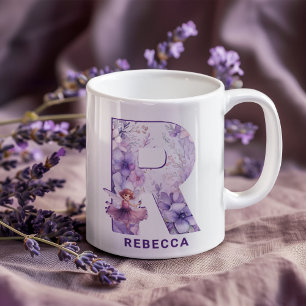 Mug Monogramme de laiton Lilac personnalisé R