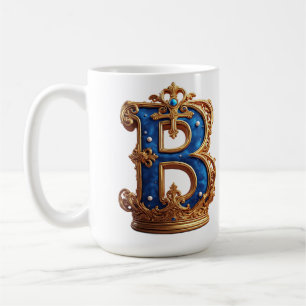 Mug Monogramme de lettre B bleu royal