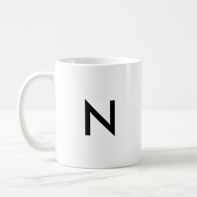 Mug Monogramme de lettre initiale moderne dési tendanc (Gauche)