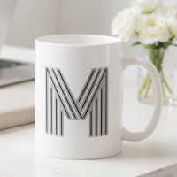 Monogramme de lettre initiale noir blanc moderne é