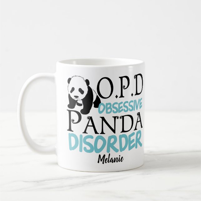 Mug Monogramme de l'oreille de Panda mignonne (Gauche)