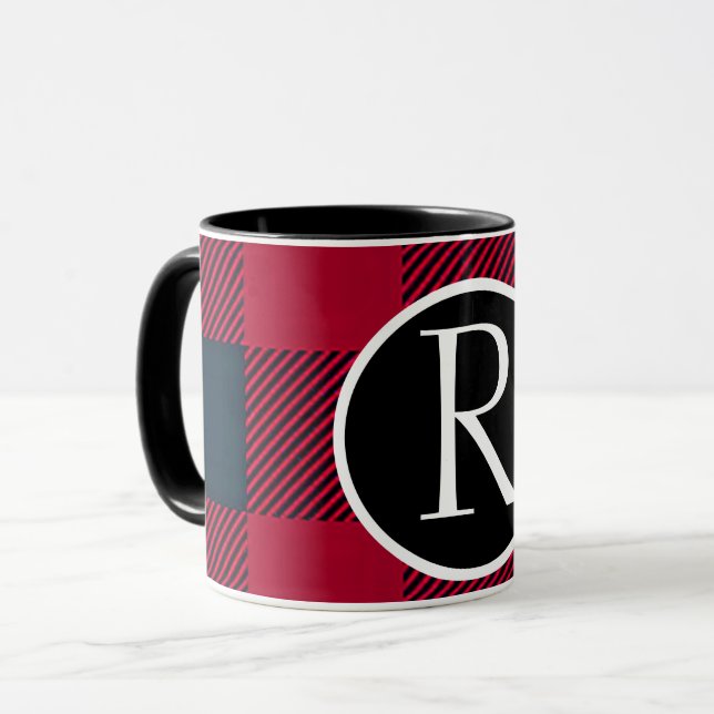 Mug Monogramme de moisissure de buffle (Devant gauche)
