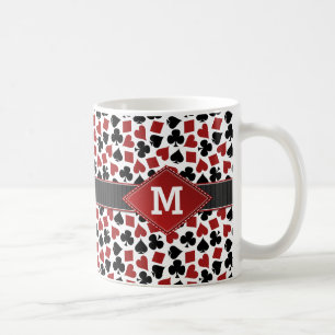 Mug Monogramme de motif de costume de casino de
