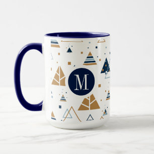 Mug Monogramme de Motif géométrique coloré