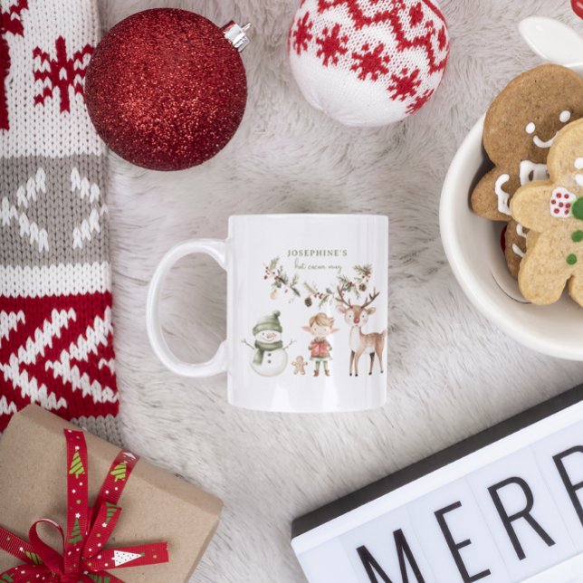 Mug Monogramme de Noël Festif de Fêtes (Créateur téléchargé)