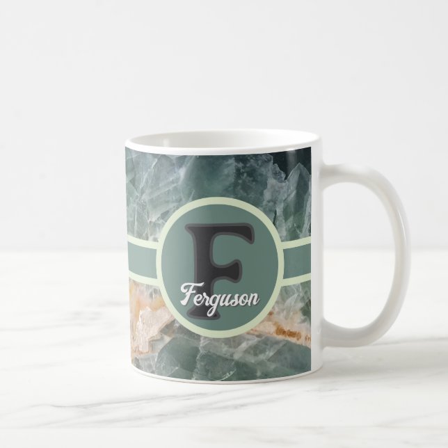 Mug Monogramme de nom de famille initial de pierre pré (Droite)