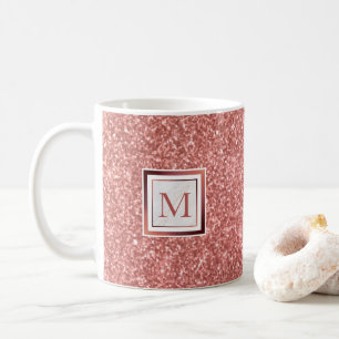Mug Monogramme de Parties scintillant d'or Rose