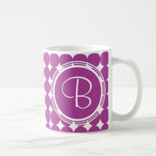 Mug Monogramme de point Polka violet
