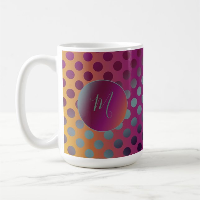 Mug Monogramme de Pois de fruits Ombre Passion (Gauche)