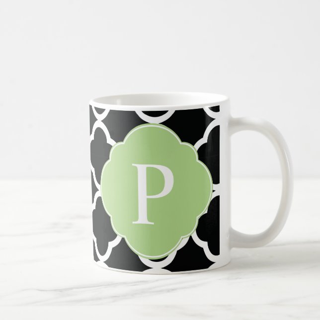 Mug Monogramme de Quatrefol noir vert (Droite)