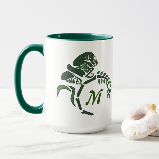 Mug Monogramme de sauterelle à capuchon (Avec donut)