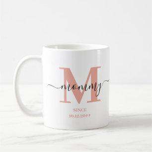 Mug Monogramme de script élégant maman