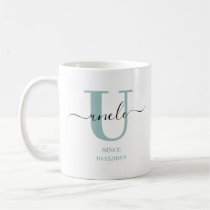 Mug Monogramme de script élégant oncle