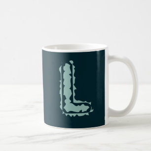 Mug Monogramme déplaisant vert à la menthe sur bleu pr