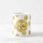 Mug Monogramme des points Gold Glitz<br><div class="desc">Monogramme des points Gold Glitz</div>