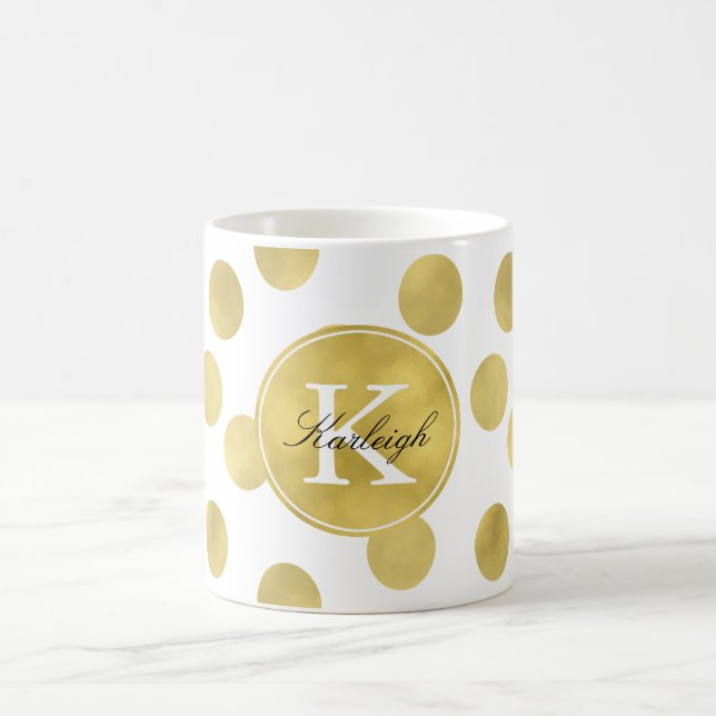 Mug Monogramme des points Gold Glitz (Centre)