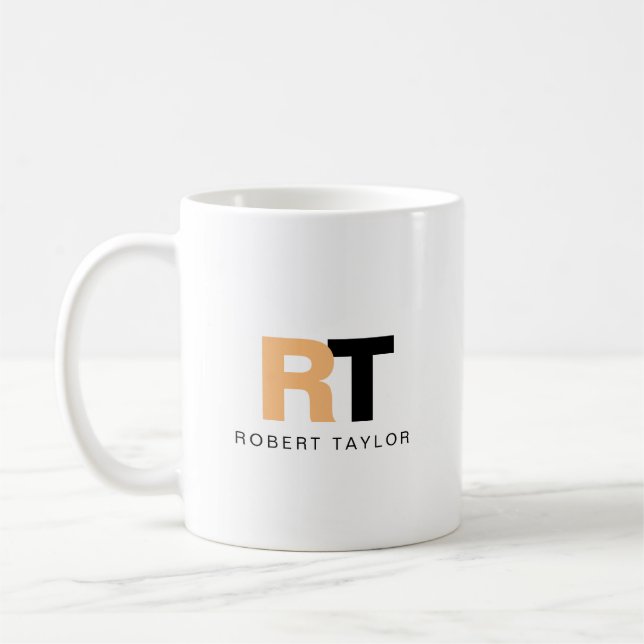 Mug Monogramme Deux Tons Personnalisé (Gauche)