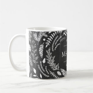 Mug Monogramme d'hiver gris rustique