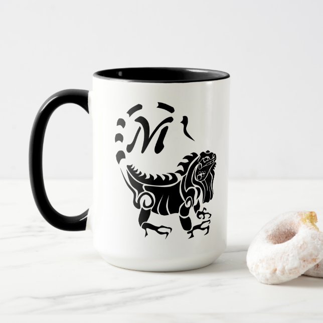 Mug Monogramme d'Iguana (Avec donut)