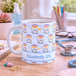Mug Monogramme d'infirmière fantaisiste